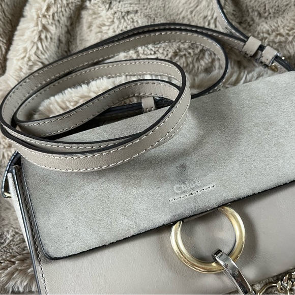 Chloé Faye grey suede small cross body purse - Picture 3 of 7